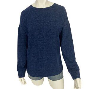 32 Degrees Heat Women's Fleece Sweater Top Sz L Heathered Blue Long Sleeve NWOT